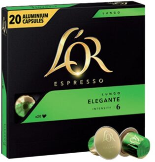 Douwe Egberts koffiecapsules L'Or Intensity 6, Lungo Elegante, pak van 20 capsules