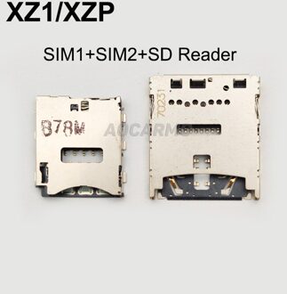 Dower Me Microsd-kaart Sim Kaartlezer SIM1 SIM2 Houder Connector Voor Sony Xperia Xz Premium Xzp G8142 G8141/ XZ1 G8341 G8342 For SIM1 SD SIM2