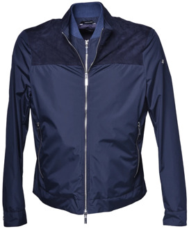 Down jacket in navy blue fabric Baldinini , Blue , Heren - 2Xl,Xl,L,4Xl