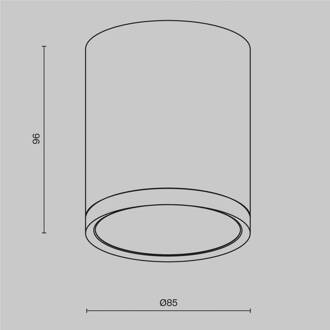 downlight Hoepel, wit, hoogte 10 cm, Ø 8,5 cm, aluminium GX53