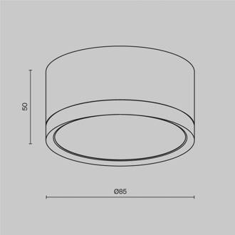 downlight Hoepel, zwart, hoogte 5 cm Ø 8,5 cm aluminium GX53