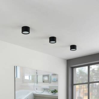 downlight Nieva, GX53, zwart, rond, Ø 10cm, metaal zwart (RAL 9004)