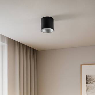 Downlight Point Tone, zwart, binnenkant zilver zwart, zilver