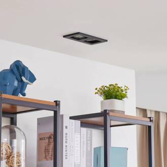 downlight Thorid, zwart, 19 x 10 cm, 2-lamps, GU10