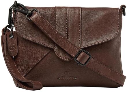 dR Amsterdam Endeavor Shoulderbag / Clutch brown damestas Bruin - H 15 x B 20 x D 3 cm