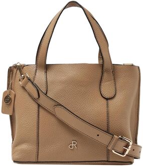 dR Amsterdam Vertex Hand / Shoulderbag burro handtas dames Taupe - H 19 x B 24 x D 12 cm