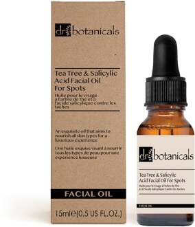 Dr Botanicals Eucalyptus, Tea Tree & Salicylzuur Gezichts olie Voor Vlekken 15ml - maat