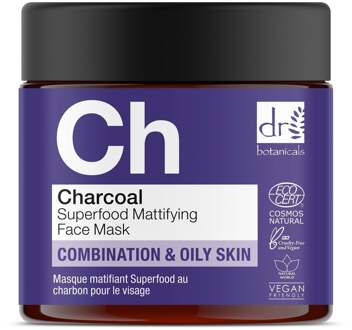 Dr Botanicals Houtskool Superfood Matterend Gezichtsmasker 60ml x 2 Duo Pack - maat