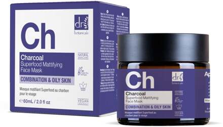 Dr Botanicals Houtskool Superfood Matterend Gezichtsmasker 60ml