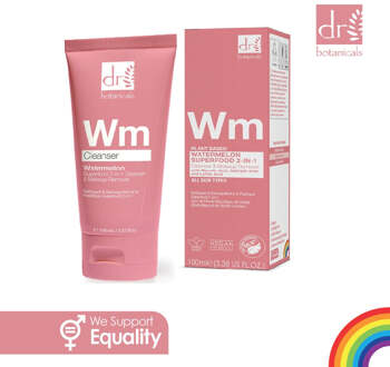 Dr Botanicals Watermeloen Superfood 2-in-1 Reinigingsgel & Make-up Remover met Glycolzuur, Salicylzuur & Melkzuur 100ml - One Size