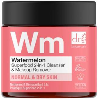 Dr Botanicals Watermelon Superfood 2-In-1 Reiniger & Make-up Verwijderaar 60ml x 2 Duo Pack