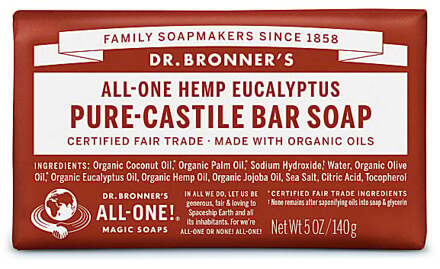 Dr. Bronner\'s Eucalyptus Pure-castile Bar Soap Zeep 140gr