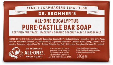 Dr. Bronner\'s Eucalyptus Pure-castile Bar Soap Zeep 140gr