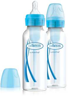 Dr Brown's Options+ babyfles 250ml duo blauw - 000