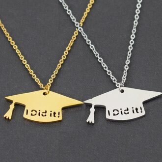 Dr Hoed Afstuderen Armband Voor Vrouwen Beste Vrienden Minimalistische Graduation Sieraden Roestvrij Staal Gouden Armband Femme ketting 2 / zilvere kleur