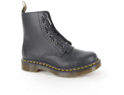 Dr. Martens 1460 Pascal Front Zip Dames Veterboots - Mat Zwart - Maat 37