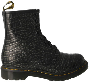 Dr. Martens Grijze Krokodillenleren Veterschoenen Dr. Martens , Black , Dames - 38 Eu,39 Eu,37 Eu,36 EU