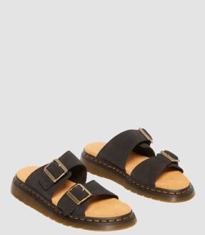 Dr. Martens Josef Suede Zwarte Sandalen