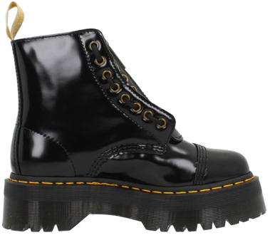 Dr. Martens Vegan Enkellaarzen met Glanzende Afwerking Dr. Martens , Black , Dames - 41 EU