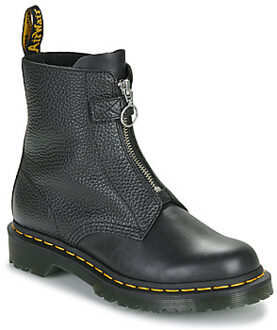 Dr. Martens Zwarte Leren Front Zip Laarzen Dr. Martens , Black , Dames - 42 Eu,36 Eu,38 Eu,39 Eu,40 Eu,37 Eu,41 EU