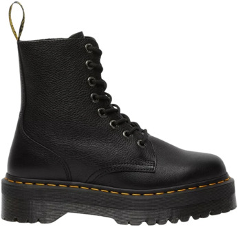 Dr. Martens Zwarte Leren Platformlaarzen Dr. Martens , Black , Dames - 41 Eu,37 Eu,40 EU