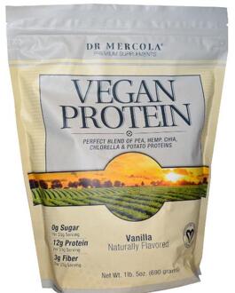 Dr. Mercola Vegan eiwit proteine, vanille smaak (690 g) - Dr. Mercola