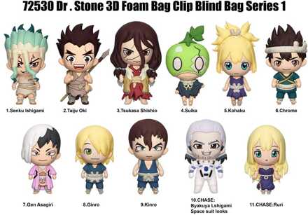 Dr. Stone 3D PVC Bag Clips Series 1 Display (24)