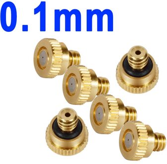 Draad 10-24UNC Messing Verneveling Gazon Mist Sprinkler Tuinieren Sproeikop Verneveling Fog Nozzle Koeling Bevochtiging Koeling Nozzle 0.1mm