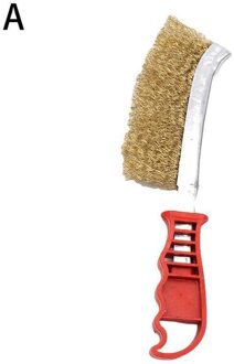 Draad Borstel Met Plastic Handvat Grill Cleaner Bbq Grill Staalborstel Cleaning Tools Grills Picknicks Barbecue Gereedschap Ijzeren Borstel geel