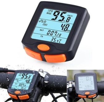 Draad Draadloos Fietsen Fiets Computer Fiets 8 Talen Led Snelheidsmeter Kilometerteller Backlight Lcd-scherm Waterdichte Toerenteller