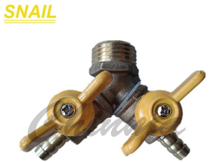 Draad EDM machine koper drie-way water valve Externe draad 20mm 7mm