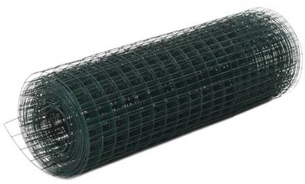 Draadgaas - 25 x 0.5m - 25x25mm - PVC coating - Staal Groen