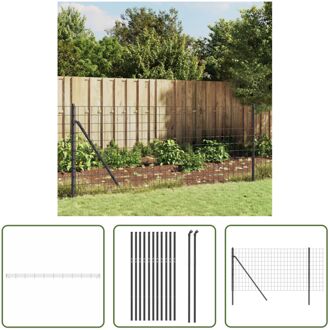 Draadgaashek 0-8x25 m gegalvaniseerd staal antracietkleur - Schuttingdeel Grijs