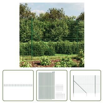 Draadgaashek Groen - 2.2 x 25 m - 100 x 100 mm - 1.5 / 1.9 mm - Hekaccessoires inclusief