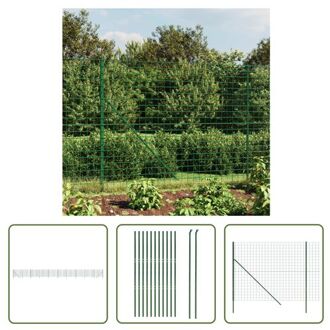 Draadgaasomheining - Groen - 2 x 25 m - 100 x 100 mm - Staal met PVC-coating