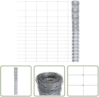 Draadhekwerk 50x1.6m (LxH) - Gegalvaniseerd staal - 15 cm verticale draadafstand Zilverkleurig