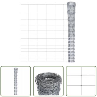 Draadhekwerk - Gaashek voor afrastering en omheining - 50 x 1 m - gegalvaniseerd staal Zilverkleurig