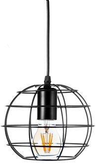 draadlamp Brussel 15x18cm met bol inclusief LED 4 watt zwart