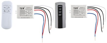 Draadloos Aan/Uit Lamp Afstandsbediening 15 30 60 Minuten Timer Switch Zender + Ontvanger Voor Uvc Sterilisator Tafel bureaulamp 220v wit