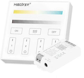 Draadloos milight touch wandpaneel & wifi controller voor dual white led strips - complete set