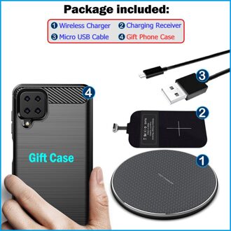 Draadloos Opladen Voor Samsung Galaxy M12 6.5 ''M127F F127G Draadloze Oplader Nillkin Qi Ontvanger USB-C Opladen Adapter Case draadloze lader Kit