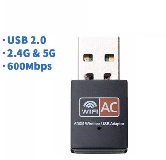 Draadloze 1200Mbps Wifi Adapter Usb 3.0 Dongle 2.4G/5G Lange Bereik Stabiel Signaal Netwerk Voor Windows xp 10 8 7 Visa Mac10.6-10.13 600Mbps model- B