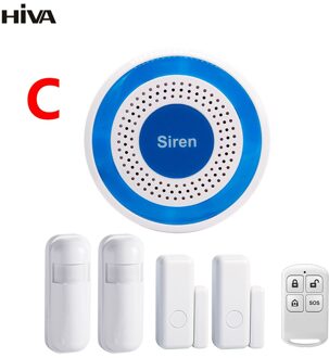 Draadloze 433Mhz Indoor Strobe Sirene Geluid En Licht Sirene 100dB Mini Standalone Strobe Sirene Home Security Sound Alarmsysteem reeks-C