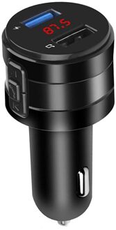 Draadloze 5.0 Bluetooth Fm-zender Aux 3.1A Dual Usb Lader Handsfree Carkit Ondersteuning Udisk Power Adapter zwart