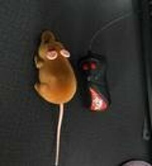 Draadloze Afstandsbediening Muis Pluizige Kat Speelgoed Elektronische Muis Speelgoed Emulatie Rat Voor Kat Hond Mini Rat Remote Rat Grappige speelgoed bruin Fleshy ears