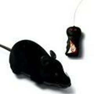Draadloze Afstandsbediening Muis Pluizige Kat Speelgoed Elektronische Muis Speelgoed Emulatie Rat Voor Kat Hond Mini Rat Remote Rat Grappige speelgoed zwart zwart ears