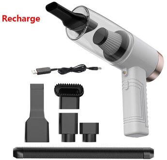Draadloze Auto Stofzuiger Oplaadbare Handheld Stofzuiger Voor Thuis Auto Draagbare Mini Cycloon Sterke Zuigkracht Recharge wit