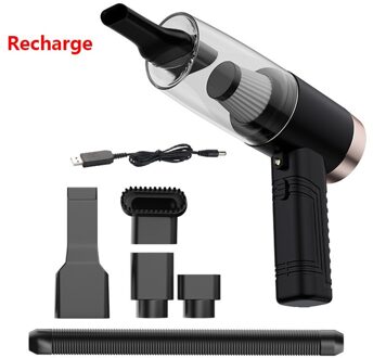 Draadloze Auto Stofzuiger Oplaadbare Handheld Stofzuiger Voor Thuis Auto Draagbare Mini Cycloon Sterke Zuigkracht Recharge zwart