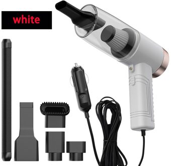 Draadloze Auto Stofzuiger Oplaadbare Handheld Stofzuiger Voor Thuis Auto Draagbare Mini Cycloon Sterke Zuigkracht Wired wit