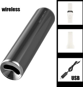 Draadloze Auto Vacuüm Cleanerhandheld Draagbare Vacuüm Cleanermini Stofzuiger Voor Thuis Auto Nat En Droog Super Zuigkracht Cleaner draadloze zwart